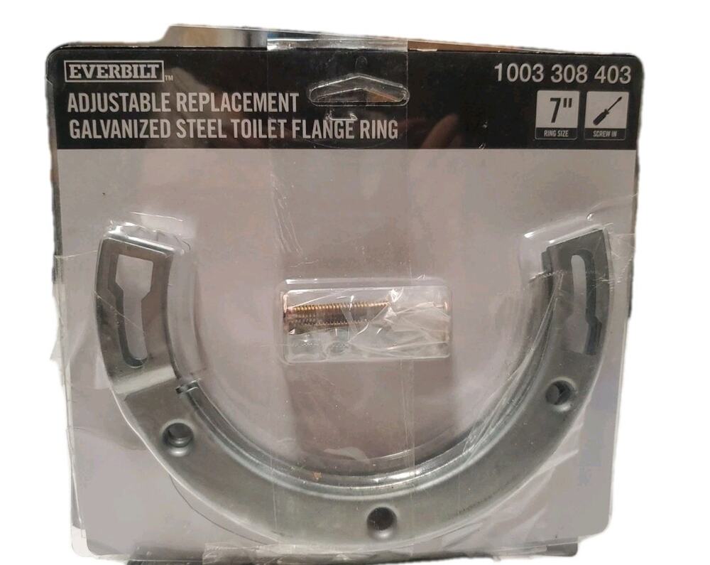 Everbilt Adjustable 7" Galvanized Steel Toilet Flange Ring Replacement NEW